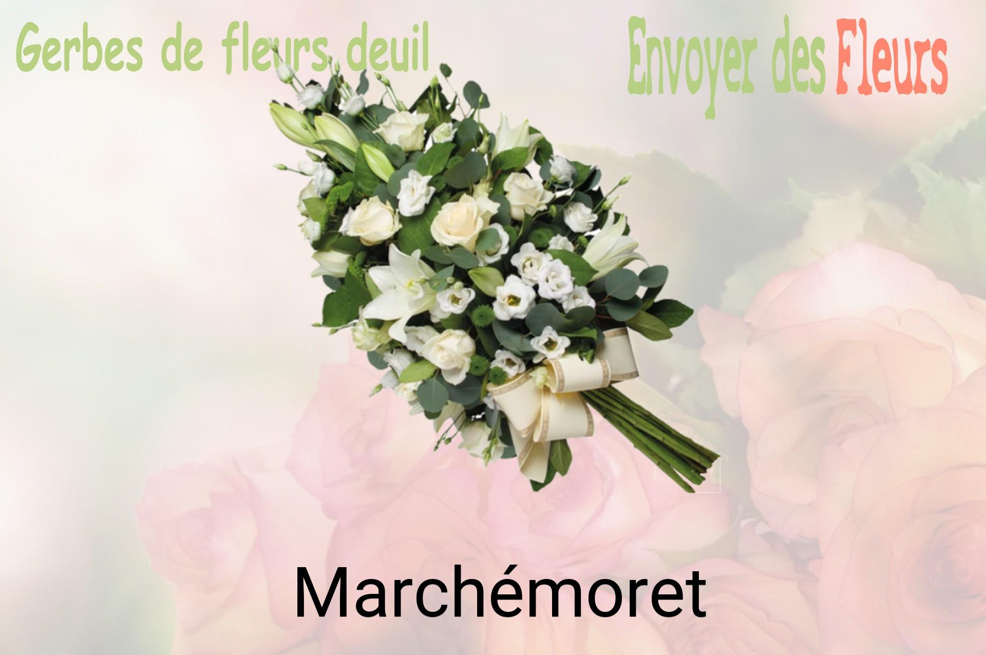 Gerbe de fleurs de deuil livrée à Marchémoret
